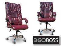 Офисное массажное кресло EGO BOSS EG1001 Maroon в комплектации ELITE натуральная кожа - магазин СпортДоставка. Спортивные товары интернет магазин в Троицке 